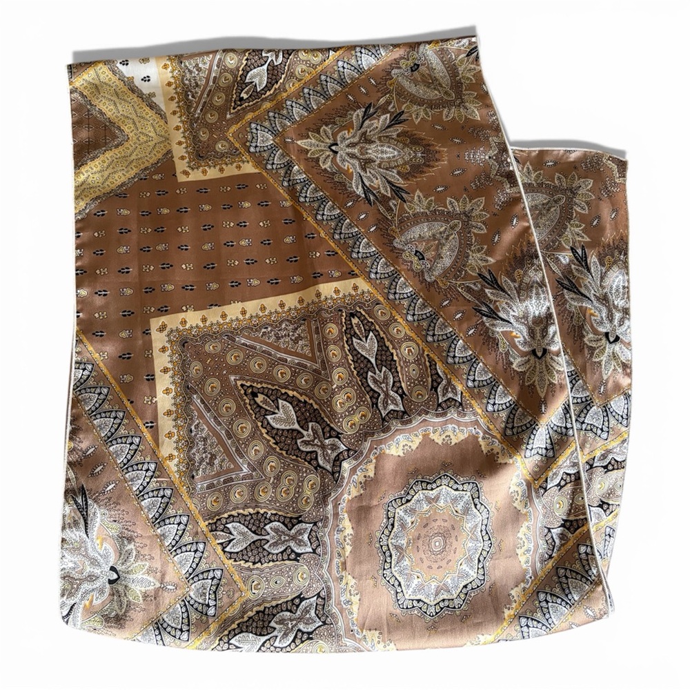 Paisley mandala silk shirt, scarf or head wrap - Picture 4 of 6